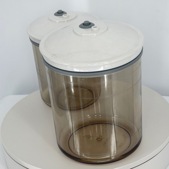 Set of 2 Vacuum Seal Food Storage Canisters Containers...